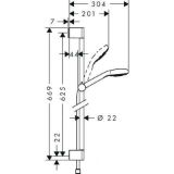 Изображение Смеситель для душа Croma Sect S Vario 0.65m душевой набор Hansgrohe хром  26562400