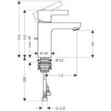 Изображение Смеситель для умывальника Metris S Hansgrohe 31060000 хром