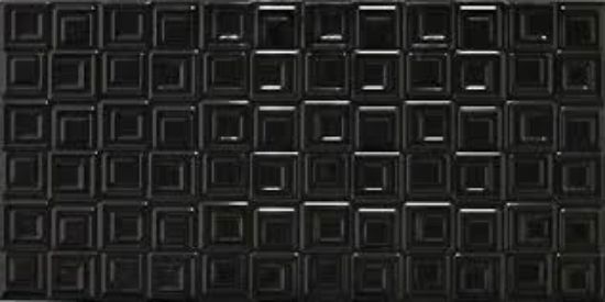 Изображение Плитка Colorker 212658 Sakkara Negro 30,5*60,5 черная настенная рельефная глянцевая декорированная