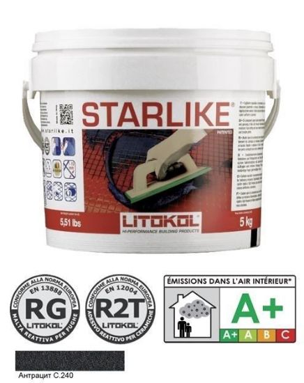 Изображение Эпоксидная затирочная смесь STARLIKE, Litokol, С240 антрацыт,  5 кг
