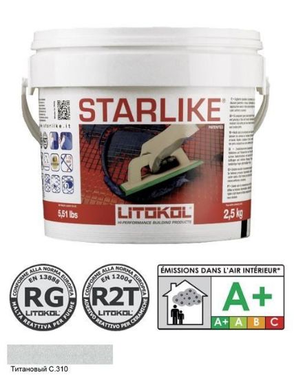 Изображение Эпоксидная затирочная смесь STARLIKE, Litokol, С310 титан,  2,5 кг