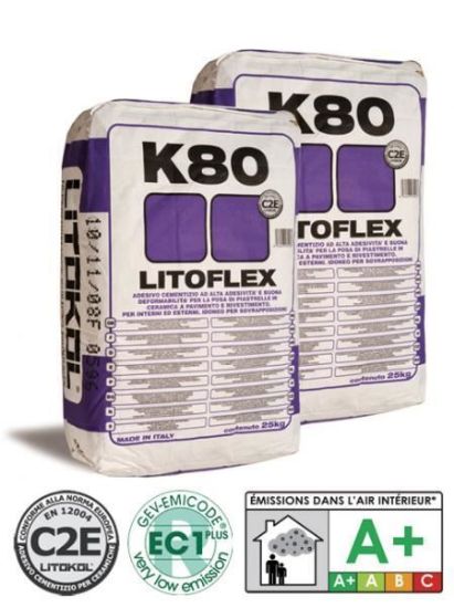 Picture of Цементний клей  LitoFlex 80, Litokol, 25 кг