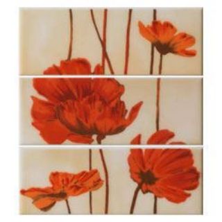 Изображение Плитка декор Dec Poppy 3 12.5x33.3 Nuvole Imola квіти маки