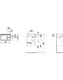 Изображение Мини-раковина, ассиметричная, со специальным скрытым сливом Laufen Kartell H815334000111