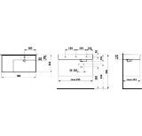 Изображение Раковина с полочкой слева, со специальным скрытым сливом Laufen Kartell H810339000111