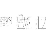 Picture of Раковина, об`єднана з п`єдестьалом 520 Ilbagnoalessi One Laufen H811971104