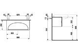 Picture of Шафка під раковину, 800 мм, підрізається посередині для напів-вбудованої 813972 Ilbagnoalessi One Laufen H424053630
