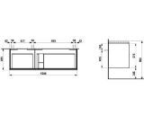 Picture of Шафка під раковину 814808, з 2 шухлядками, без розетки Palomba Laufen H407404220