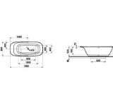 Picture of Ванна свободностоящая, материал Sentec, встраиваемый слив-перелив, ножки Laufen INO H230302000