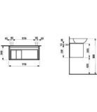 Picture of  Шафка під раковину (813301/2), з 1 шухлядкою Laufen INO H425401170