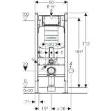 Изображение Geberit 111.362.00.5 Монтажный элемент Duofix для подвесного унитаза, 112 см, со смывным бачком скрытого монтажа Sigma 12 см