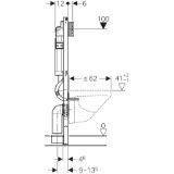 Picture of Geberit 111.362.00.5 Монтажний елемент Duofix для підвісного унітазу, 112 см, з бачком прихованого монтажу Sigma 12 см