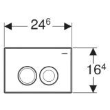 Изображение Geberit 115.125.46.1 Смывная клавиша "Delta 21", двойной смыв, пластик, хром матовый