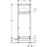 Изображение Geberit 111.581.00.1 Монтажный элемент Geberit Duofix для душевых систем, 130 см, с водоотводом в стене, настенным смесителем для скрытого монтажа, высота стяжки для напольного стока 65–90 мм