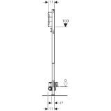 Изображение Geberit 111.581.00.1 Монтажный элемент Geberit Duofix для душевых систем, 130 см, с водоотводом в стене, настенным смесителем для скрытого монтажа, высота стяжки для напольного стока 65–90 мм