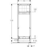 Изображение Geberit 111.580.00.1 Монтажный элемент Geberit Duofix для душевых систем, 130 см, с водоотводом в стене, настенным смесителем для скрытого монтажа, высота стяжки для напольного стока 90–200 мм