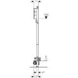 Изображение Geberit 111.580.00.1 Монтажный элемент Geberit Duofix для душевых систем, 130 см, с водоотводом в стене, настенным смесителем для скрытого монтажа, высота стяжки для напольного стока 90–200 мм