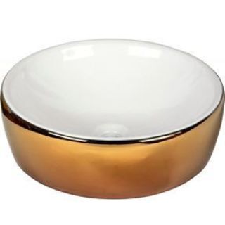 Изображение Умывальник Lavabo White and Gold 43.5*43.5*13.5 Dune Золотой