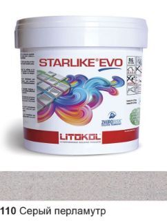 Изображение Эпоксидная затирочная смесь Litokol Starlike Evo, STEVOGPR0005, Серый Перламутр - 110, 5 кг