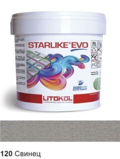 Изображение Эпоксидная затирочная смесь Litokol Starlike Evo, STEVOGST0005, Свинец - 120, 5 кг
