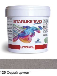 Изображение Эпоксидная затирочная смесь Litokol Starlike Evo, STEVOGST0005, Серый Цемент - 125, 5 кг
