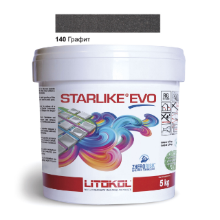 Изображение Эпоксидная затирочная смесь Litokol Starlike Evo, STEVONGR0005, Графит - 140, 5 кг