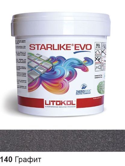 Изображение Эпоксидная затирочная смесь Litokol Starlike Evo, STEVONGR02.5, Графит - 140, 2.5 кг