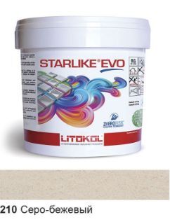 Изображение Эпоксидная затирочная смесь Litokol Starlike Evo, STEVOGRE0005, Серо-Бежевый - 210, 5 кг