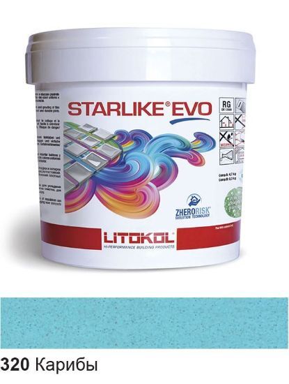 Изображение Эпоксидная затирочная смесь Litokol Starlike Evo, STEVOACR02.5, Карибы - 320, 2.5 кг