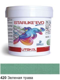 Изображение Эпоксидная затирочная смесь Litokol Starlike Evo, STEVOVPR02.5, Зеленая Трава - 420, 2.5 кг