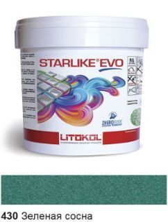 Изображение Эпоксидная затирочная смесь Litokol Starlike Evo, STEVOVPN0005, Зеленая Сосна - 430, 5 кг