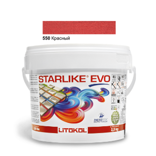 Зображення Епоксидна фуга Litokol Starlike Evo, STEVORRN02.5, червоний - 550, 2.5 кг