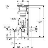Picture of Geberit 111.350.00.5  Duofix для підвісного унітазу, 112 см, з бачком прихованого монтажу Sigma 12 см, для осіб з обмеженими можливостями