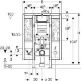 Изображение Geberit 111.375.00.5 Duofix для подвесного унитаза, 112 см, со смывным бачком скрытого монтажа Sigma 12 см