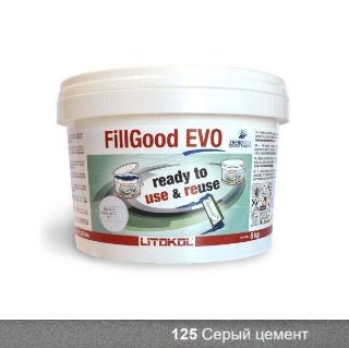 Изображение Полиуретановая затирка FILLGOOD EVO, FGEVOGCM0005, Серый цемент - 125, 5 кг