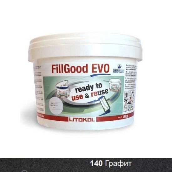 Изображение Поліуретанова фуга FILLGOOD EVO, FGEVONGR0005, графіт - 140, 5 кг