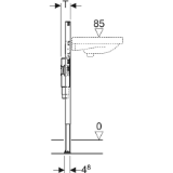 Изображение Geberit 111.489.00.1 Duofix для умывальников, 82–98 см, вертикальный смеситель, с внутристенным сифоном