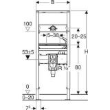 Picture of Geberit 111.562.00.1Duofix для умивальників, 130 см, електронний вбудовується в стіну змішувач з функціональним блоком для прихованого монтажу, з сифоном прихованого монтажу