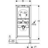 Picture of Geberit 111.686.00.1 Duofix для пісуара, 112-130 см, універсальний, для зовнішнього зливного клапана