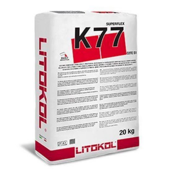  Litokol Superflex K77 (K77G0020) на цементной основе, 20 кг (серый .