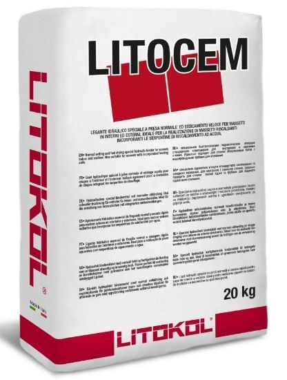 Picture of Суміш гiдравлічна Litokol LITOCEM, (LTC0020) на цементній основі для стяжок, 20 кг (сірий)