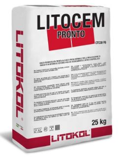 Зображення Суміш Litokol LITOCEM PRONTO, (LTCPNT0025) на цементній основі для стяжок, 25 кг (сірий)