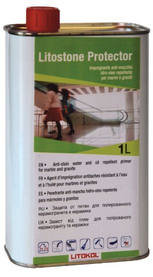 Изображение Средство Litokol Litostone Protector (LTSPRT0121) для защиты мрамора и гранита от загрязнения, 1 л