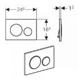 Изображение Geberit 115.882.JQ.1 Sigma20,смывная клавиша для двойного смыва: лакированный матовый хром, глянцевый хром
