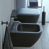 Изображение Унитаз безободковый Duravit Happy D.2 Rimless, черный матовый (2222098900)