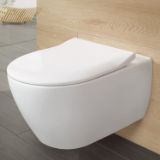 Изображение Унитаз подвесной Villeroy&Boch VERITY DESIGN 2.0 с крышкой SlimSeat и быстросъемным креплением, белый (5C98HR01)