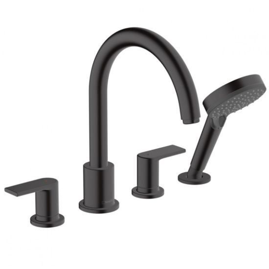 Изображение Смеситель для ванны Hansgrohe Vernis Shape на 4 отверстия, Matt Black (71459670)