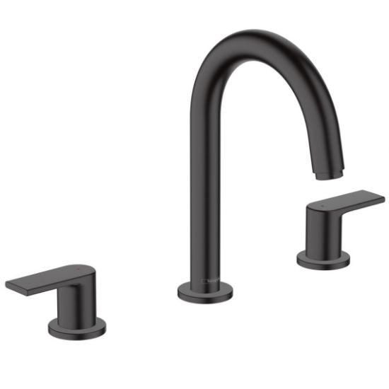 Picture of Змішувач для умивальника Hansgrohe Vernis Shape на 3 отвори з донным клапаном pop-up, Matt Black (71563670)