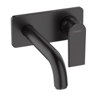 Изображение Смеситель для умывальника настенный Hansgrohe Vernis Shape 205 мм, черный матовый (71578670)