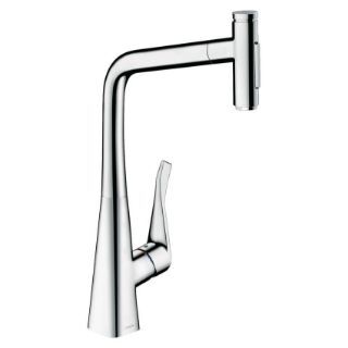 Изображение Смеситель для кухни Hansgrohe Metris Select 320 2jet с вытяжным изливом, хром (73820000)